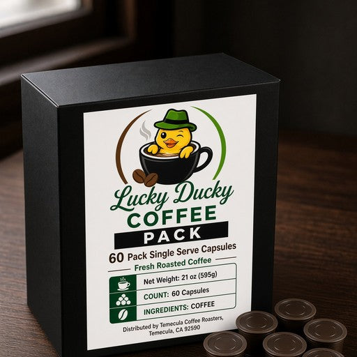 Lucky Ducky Coffee 60 Pack single-serve coffee capsules hero image