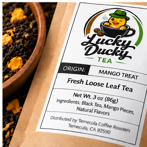 Lucky Ducky Tea Mango Treat packaging detail