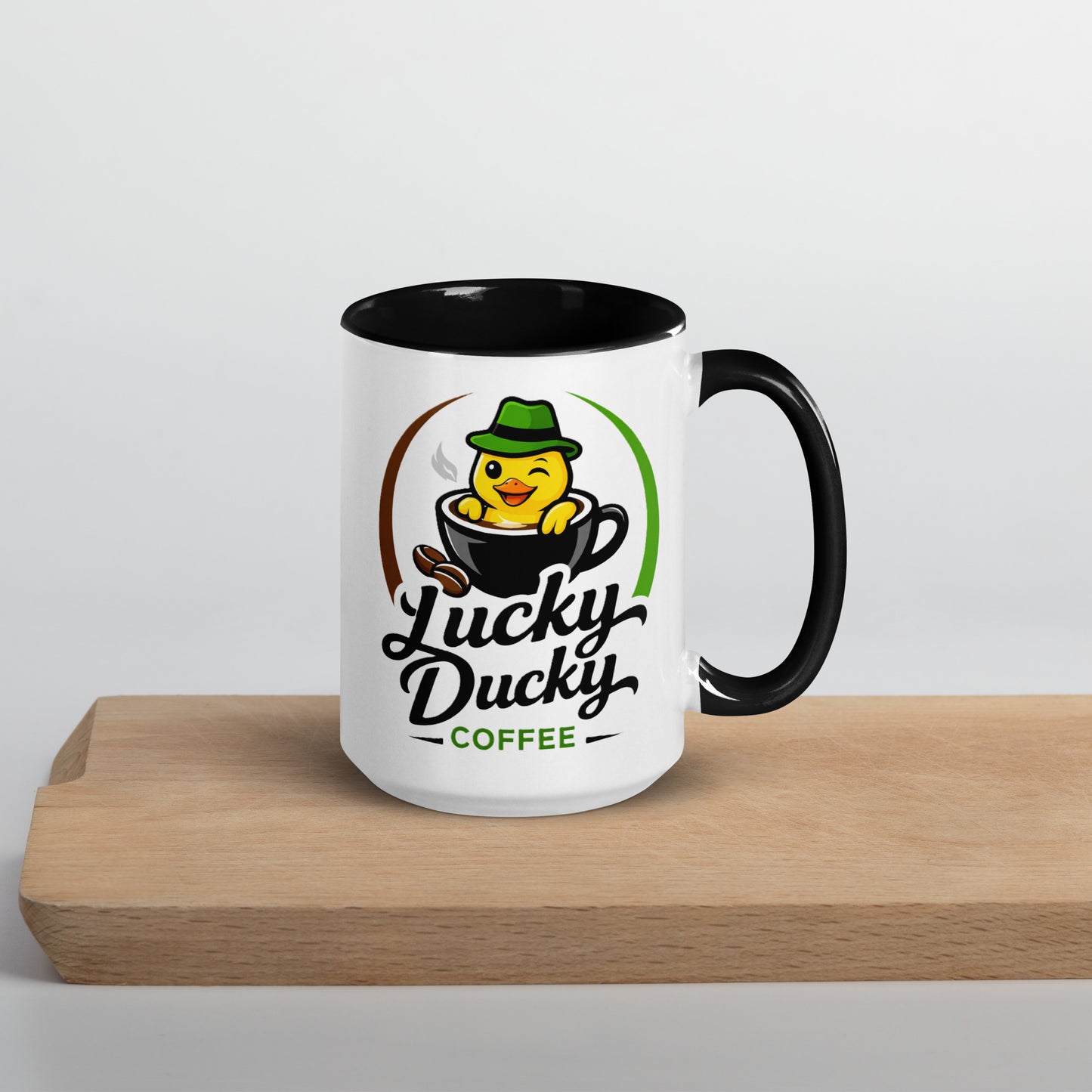 Lucky Ducky Black Accent Ceramic Mug - Lucky Ducky Coffee - Palm Springs