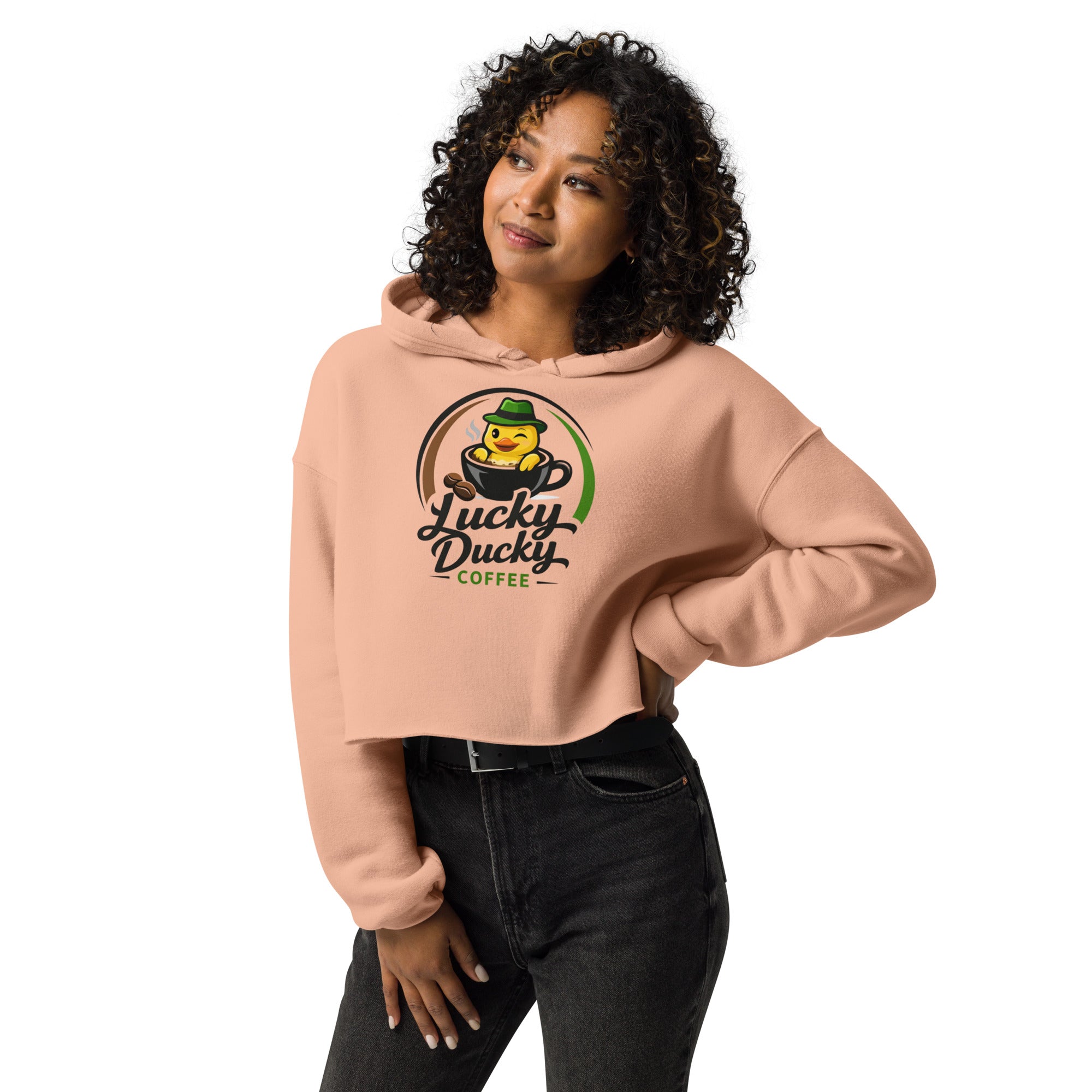Lucky Ducky Cropped Hoodie - Lucky Ducky Coffee - Palm Springs