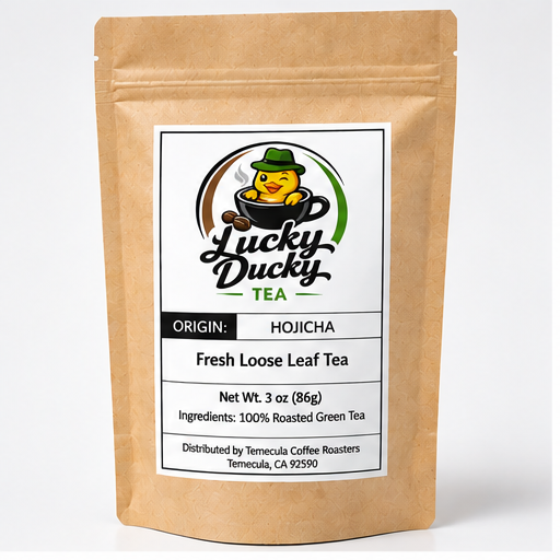 Lucky Ducky Tea Hojicha product packaging