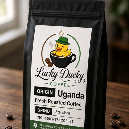 Lucky Ducky Coffee Uganda Single Origin high-altitude coffee bag hero image
