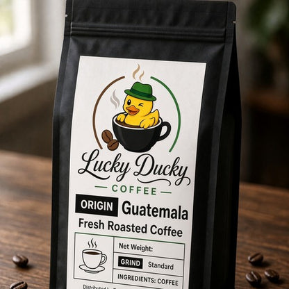 Lucky Ducky Coffee Guatemala single-origin medium roast coffee bag