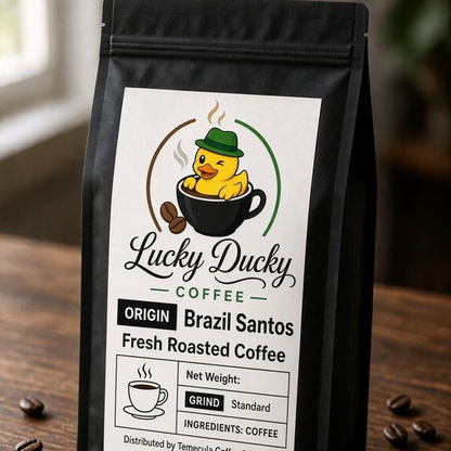 Lucky Ducky Coffee Brazil Santos single-origin medium roast coffee bag