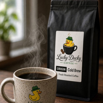 Lucky Ducky Coffee Cold Brew Coffee lifestyle scene served over ice