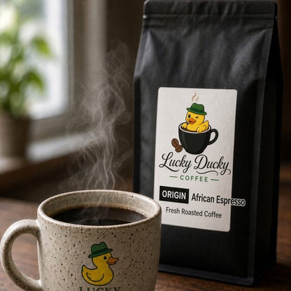 Lucky Ducky Coffee African Espresso coffee lifestyle scene