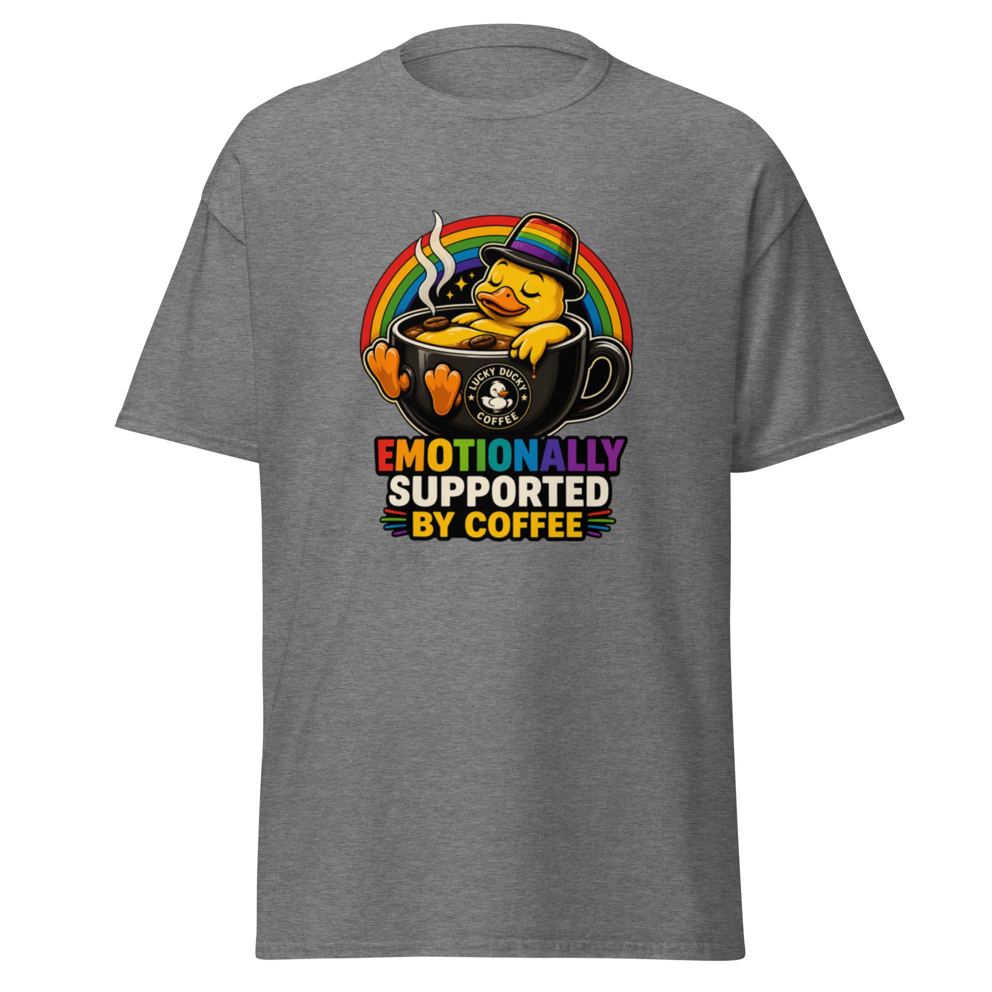 Emotionally Supported by Coffee - Lucky Ducky Coffee - Palm Springs