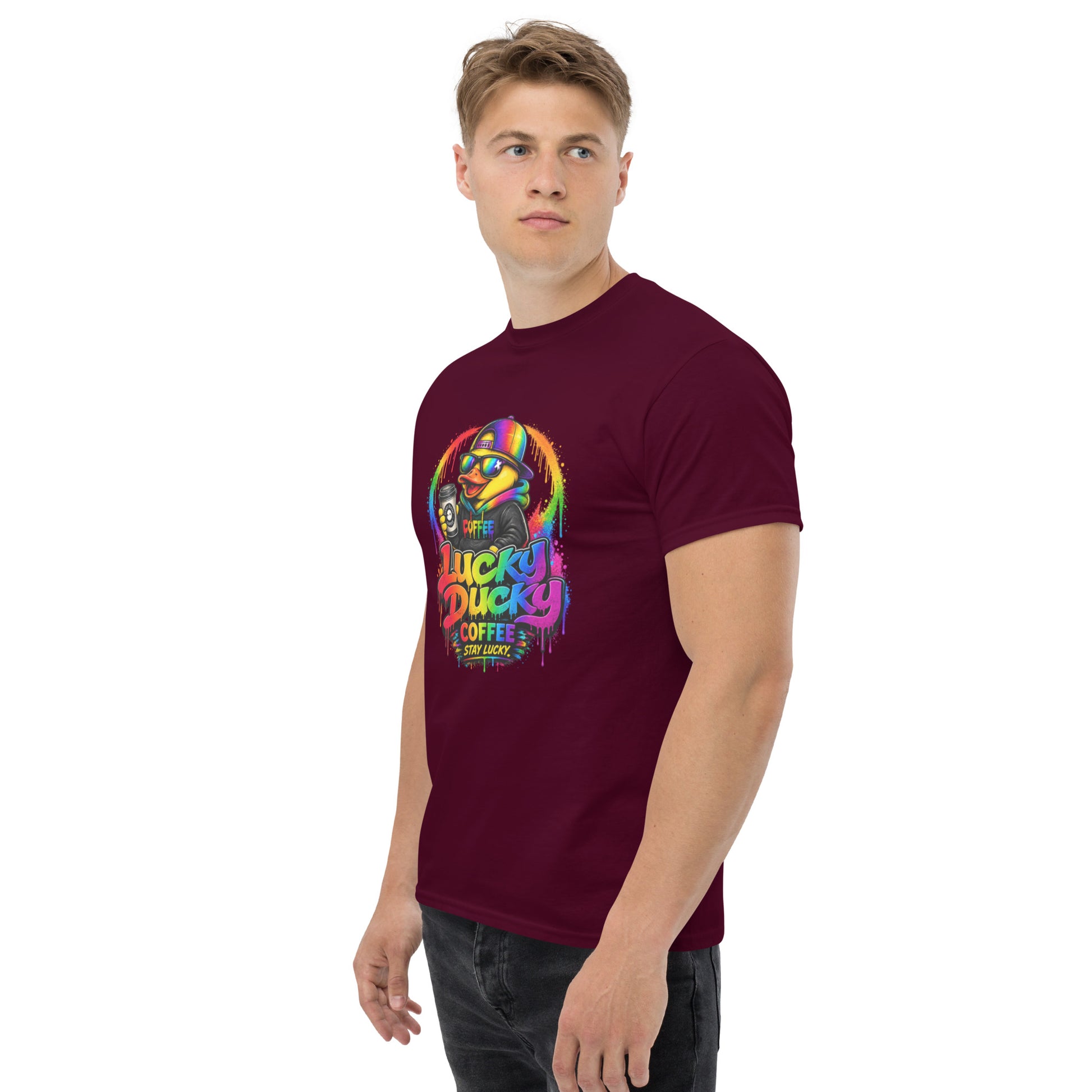 Neon Lucky Ducky Coffee Tee - Lucky Ducky Coffee - Palm Springs