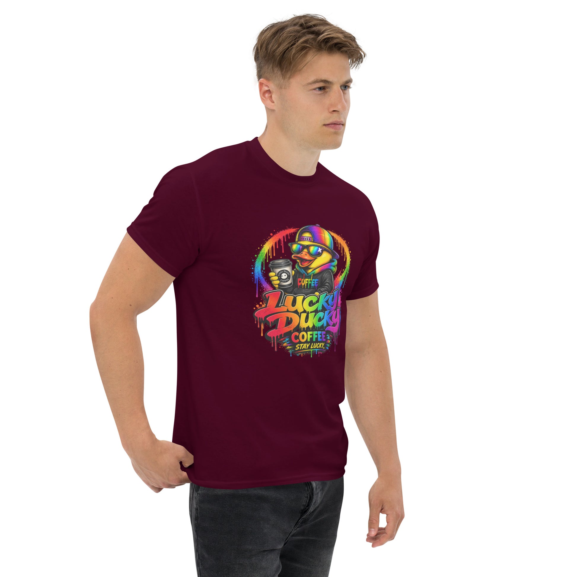 Neon Lucky Ducky Coffee Tee - Lucky Ducky Coffee - Palm Springs