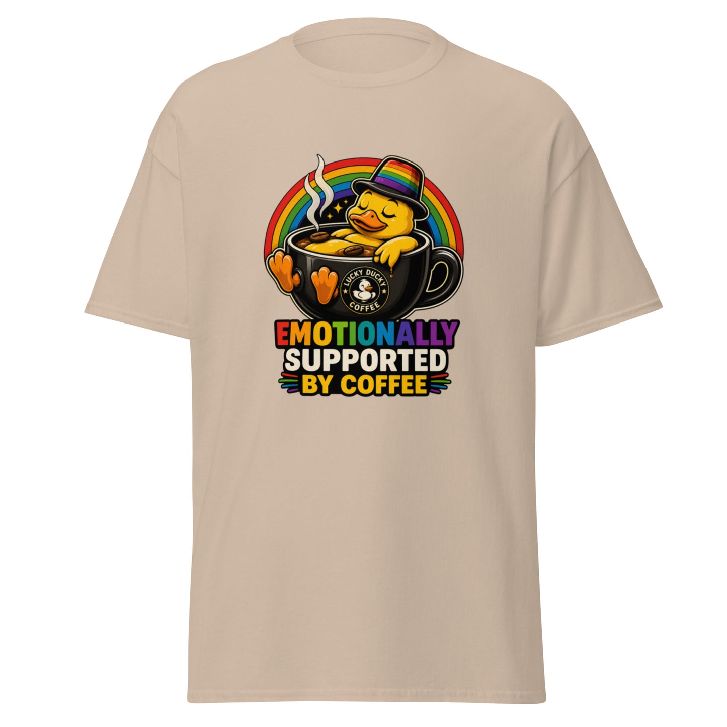 Emotionally Supported by Coffee - Lucky Ducky Coffee - Palm Springs