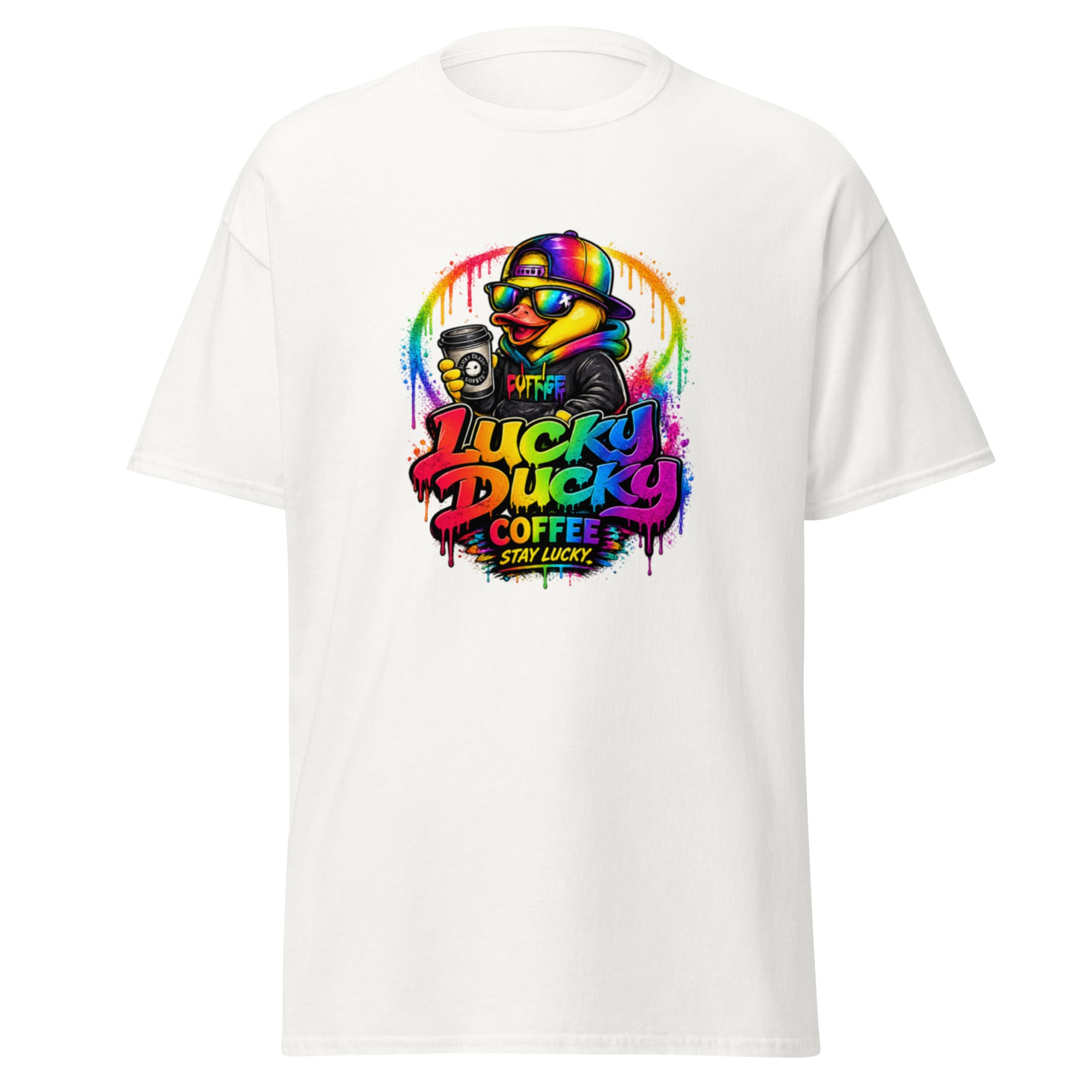 Neon Lucky Ducky Coffee Tee - Lucky Ducky Coffee - Palm Springs
