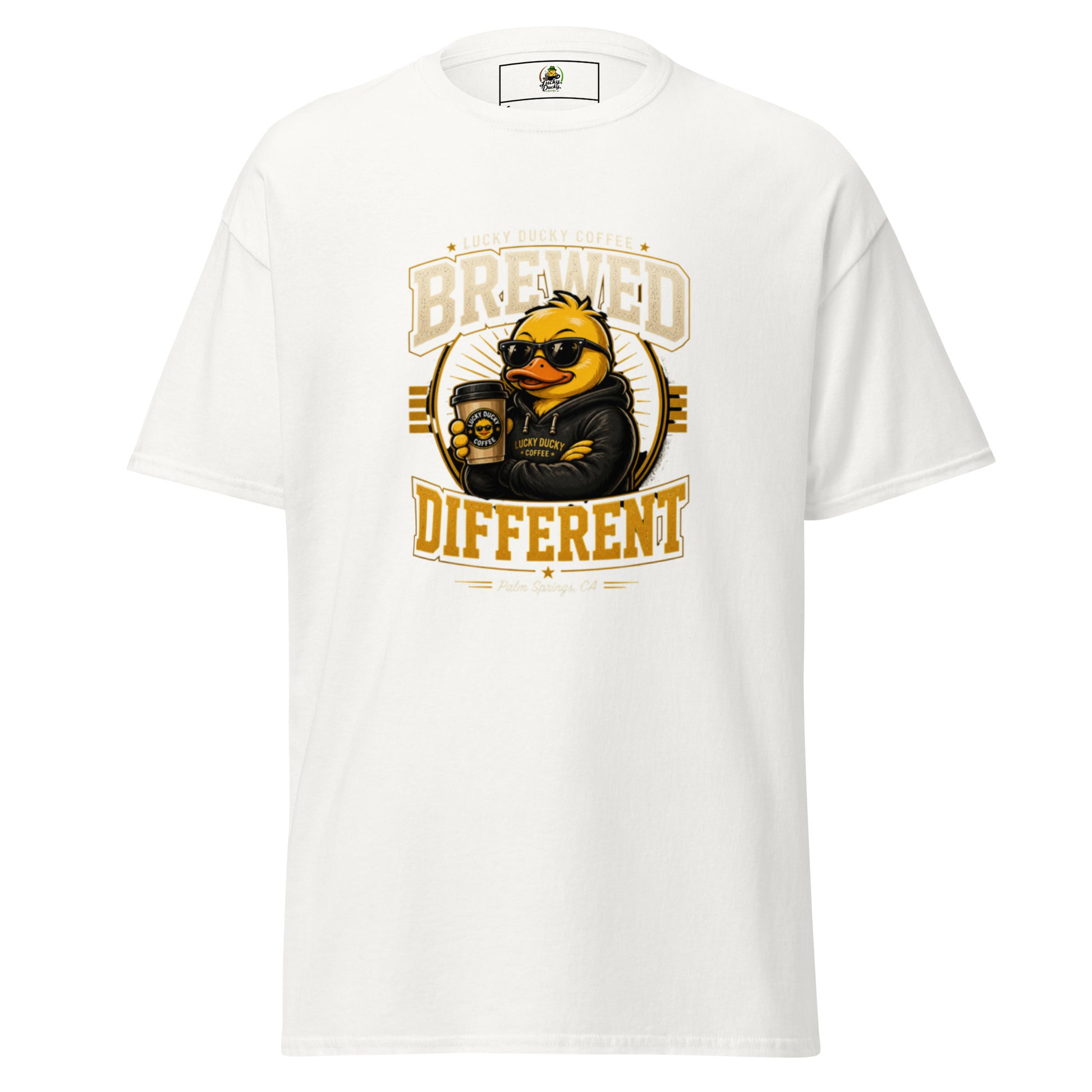 Brewed Different – Lucky Ducky Coffee Tee - Lucky Ducky Coffee - Palm Springs
