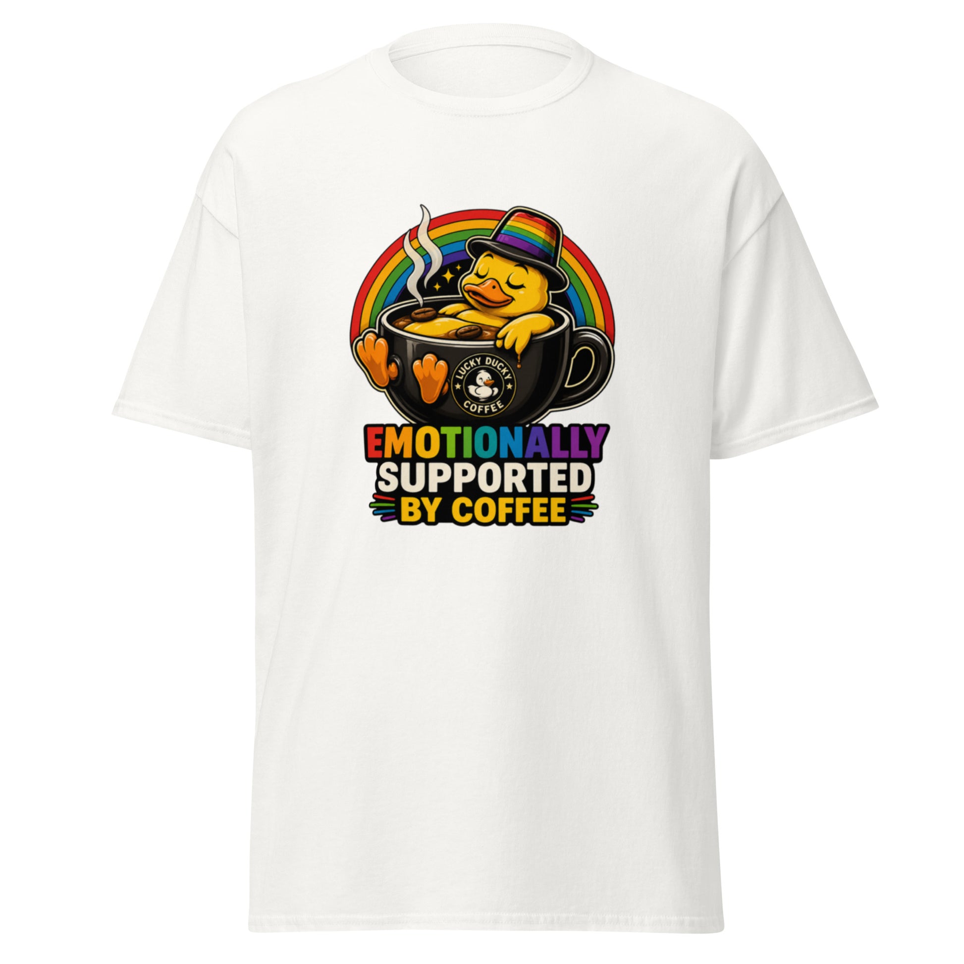 Emotionally Supported by Coffee - Lucky Ducky Coffee - Palm Springs
