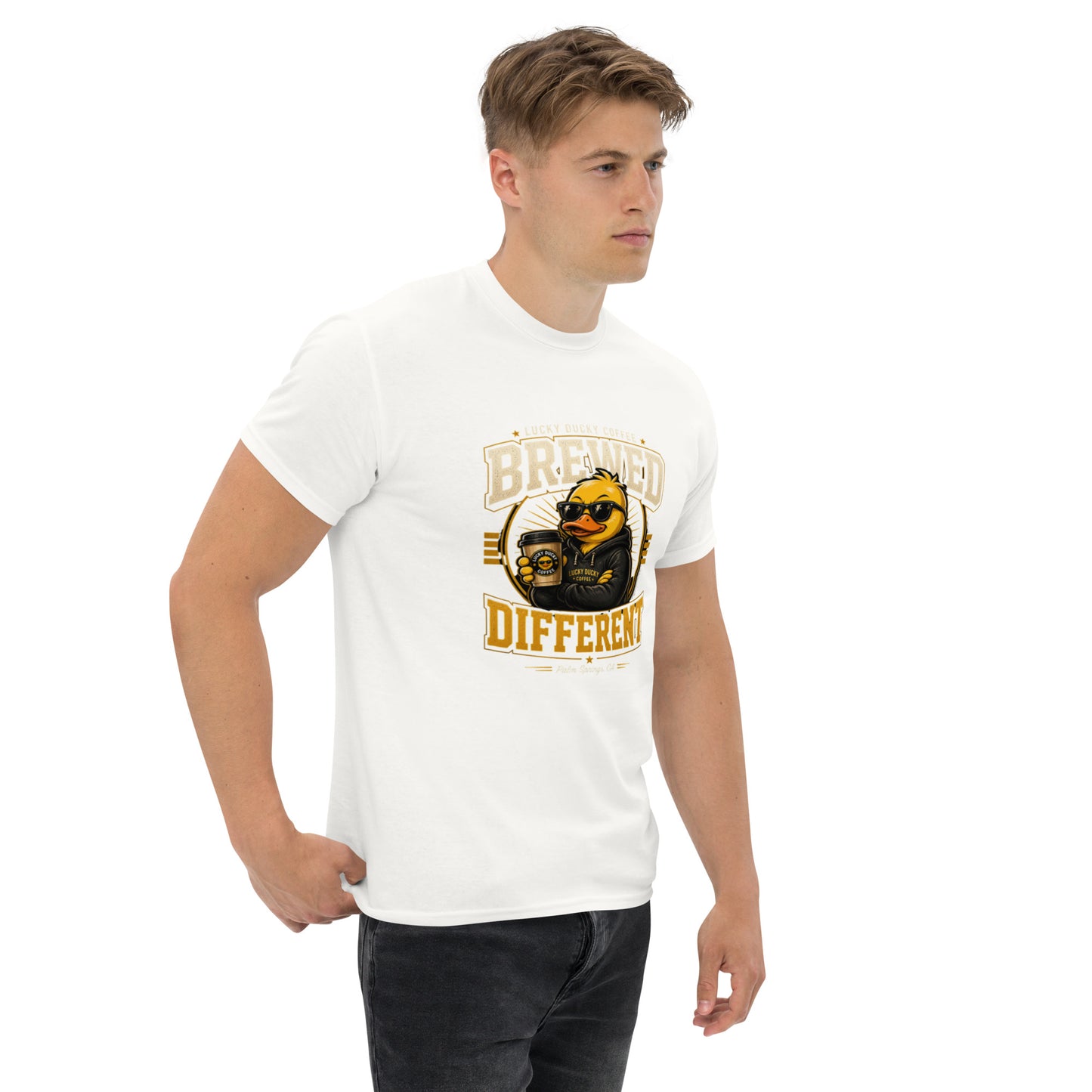 Brewed Different – Lucky Ducky Coffee Tee - Lucky Ducky Coffee - Palm Springs