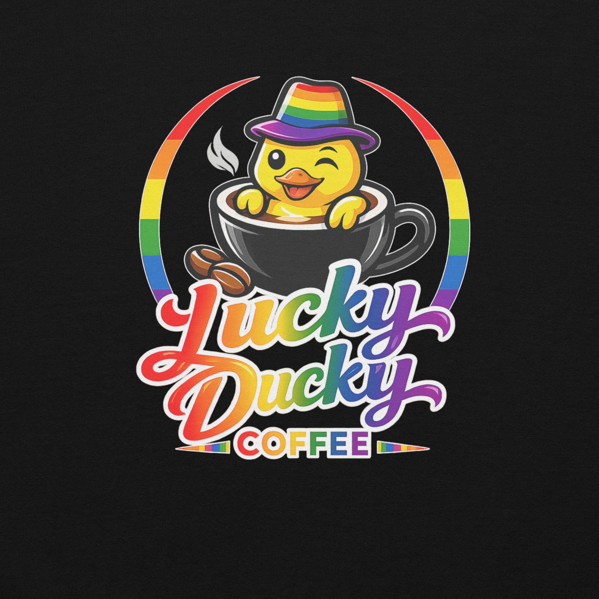 Lucky Ducky Coffee Crew Neck Sweatshirt - Lucky Ducky Coffee - Palm Springs