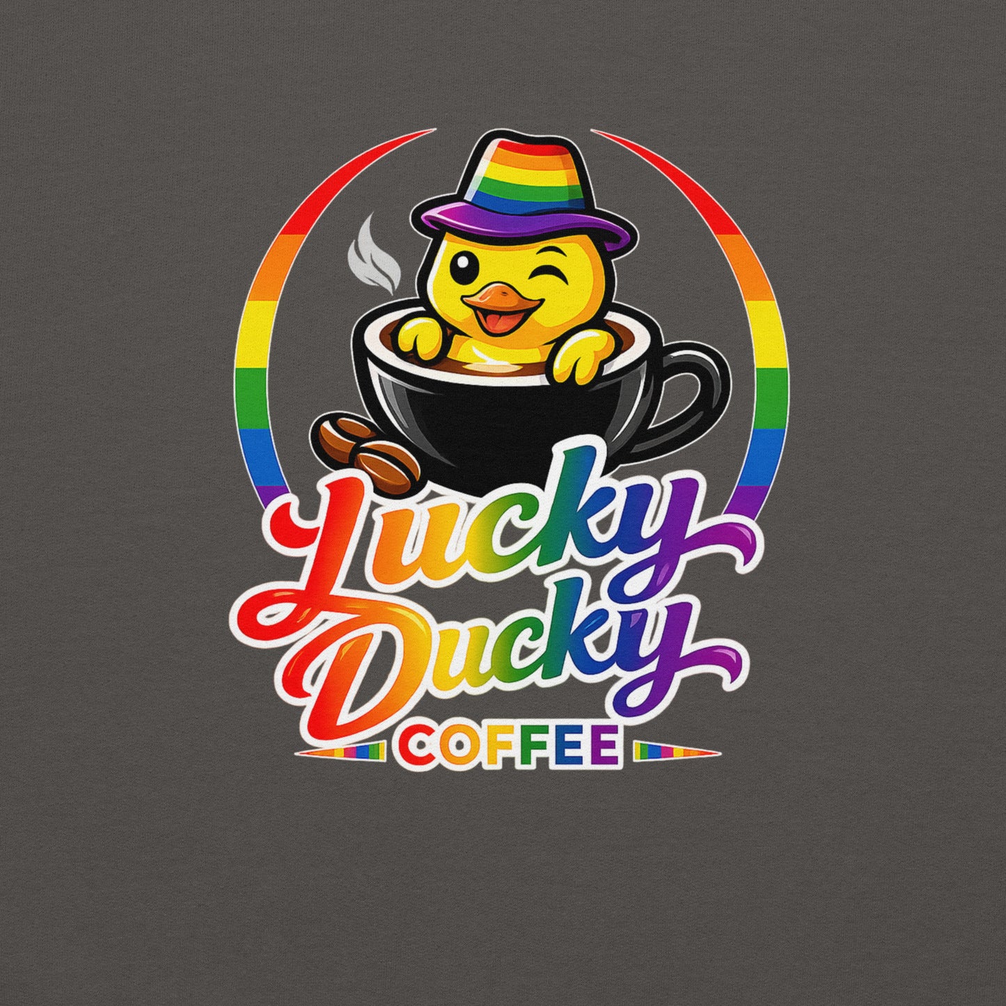 Lucky Ducky Coffee Crew Neck Sweatshirt - Lucky Ducky Coffee - Palm Springs