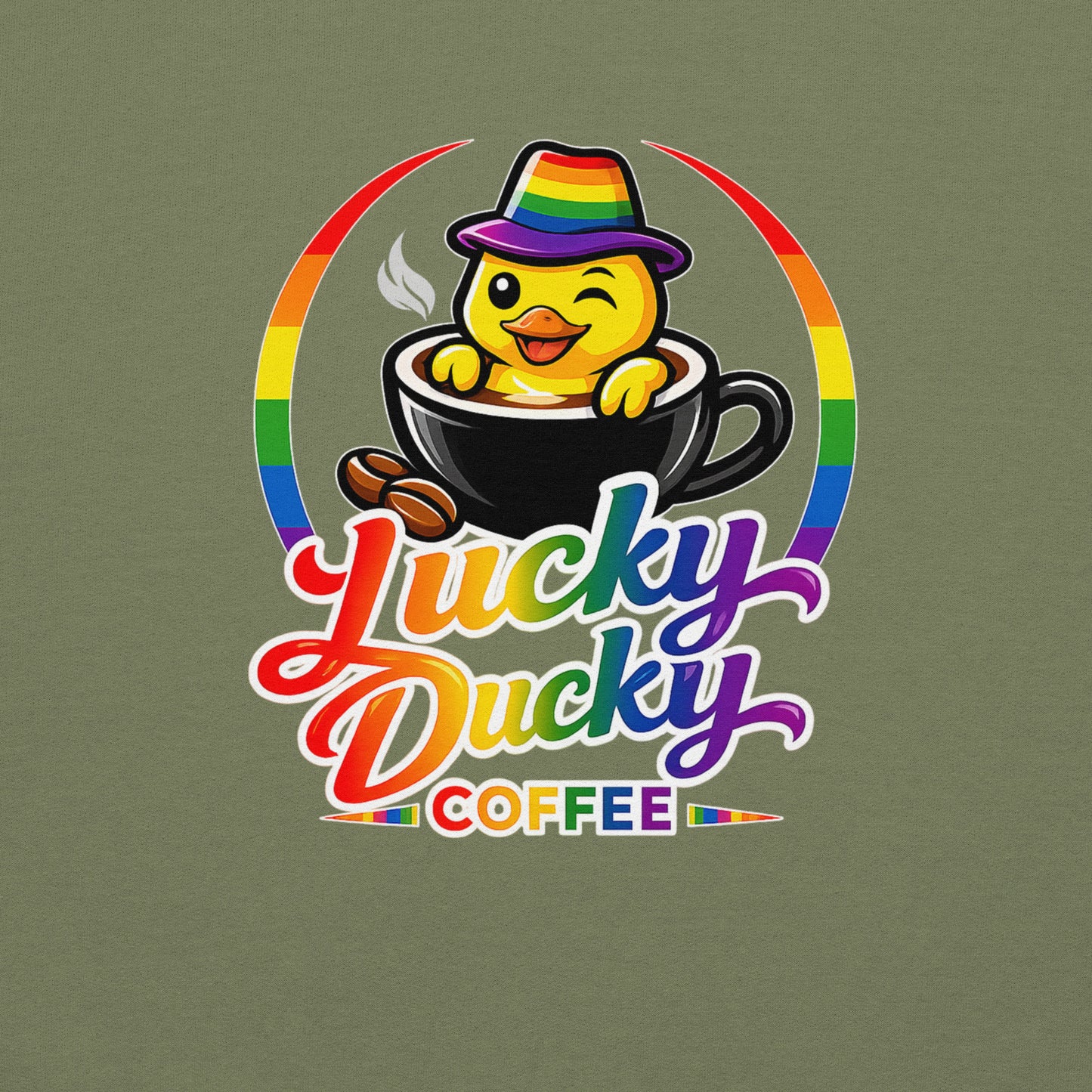 Lucky Ducky Coffee Crew Neck Sweatshirt - Lucky Ducky Coffee - Palm Springs