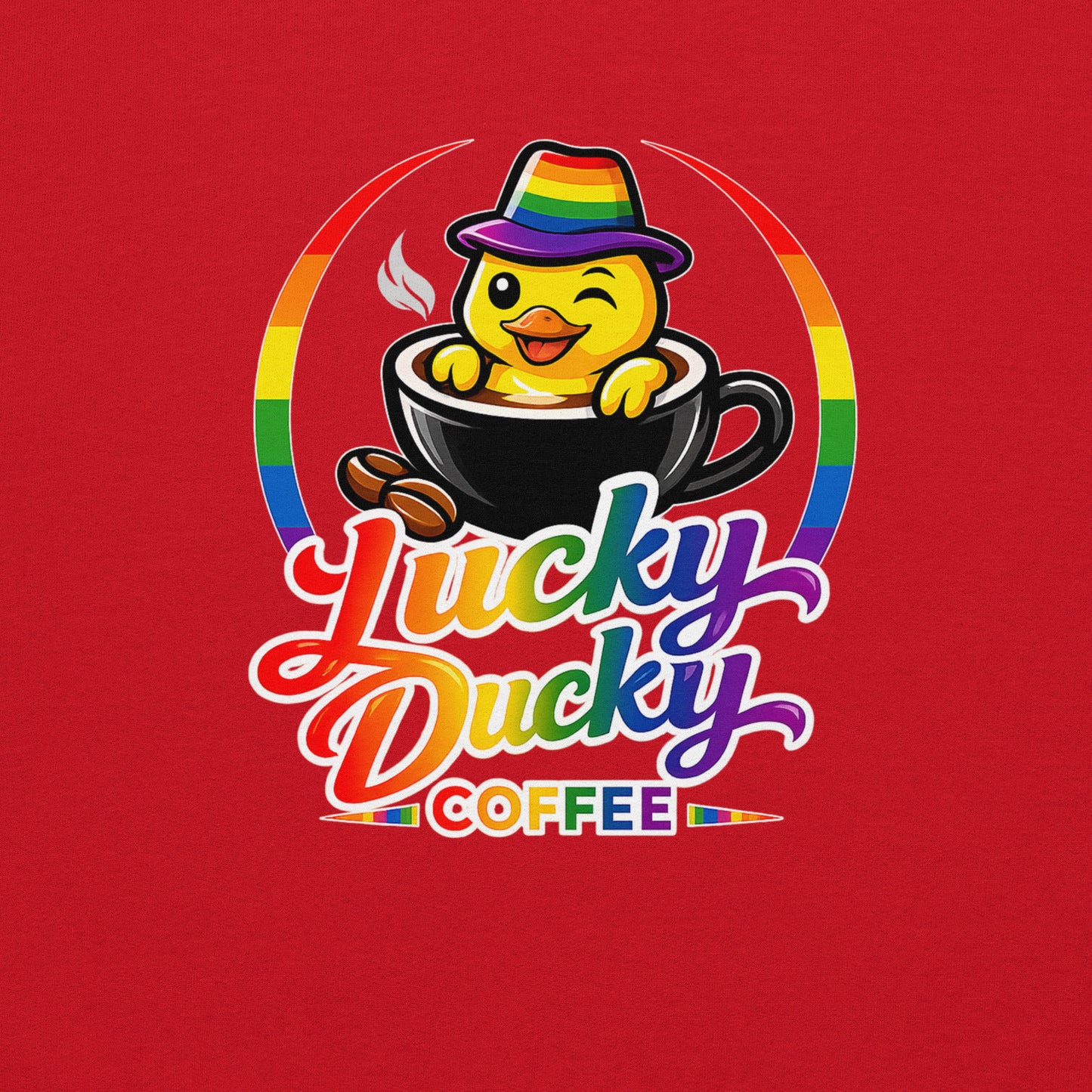 Lucky Ducky Coffee Crew Neck Sweatshirt - Lucky Ducky Coffee - Palm Springs
