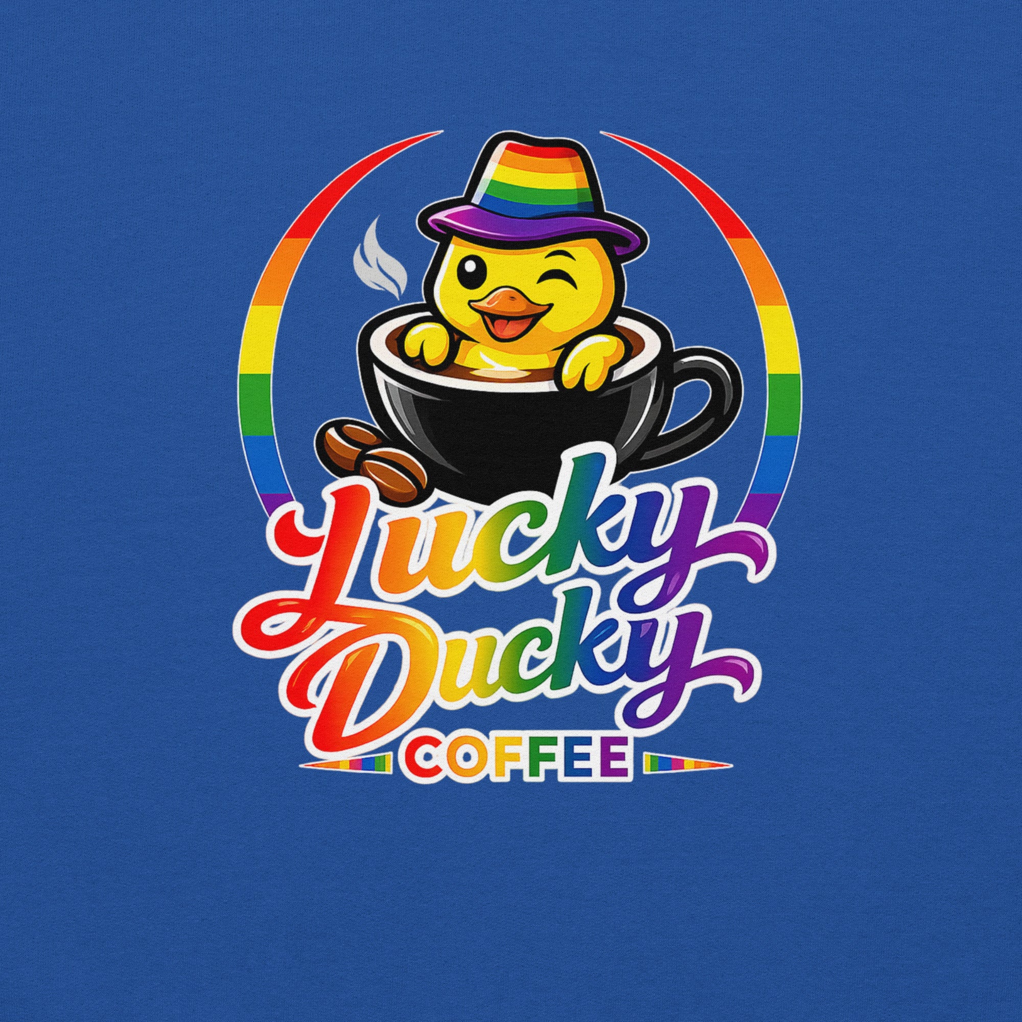 Lucky Ducky Coffee Crew Neck Sweatshirt - Lucky Ducky Coffee - Palm Springs