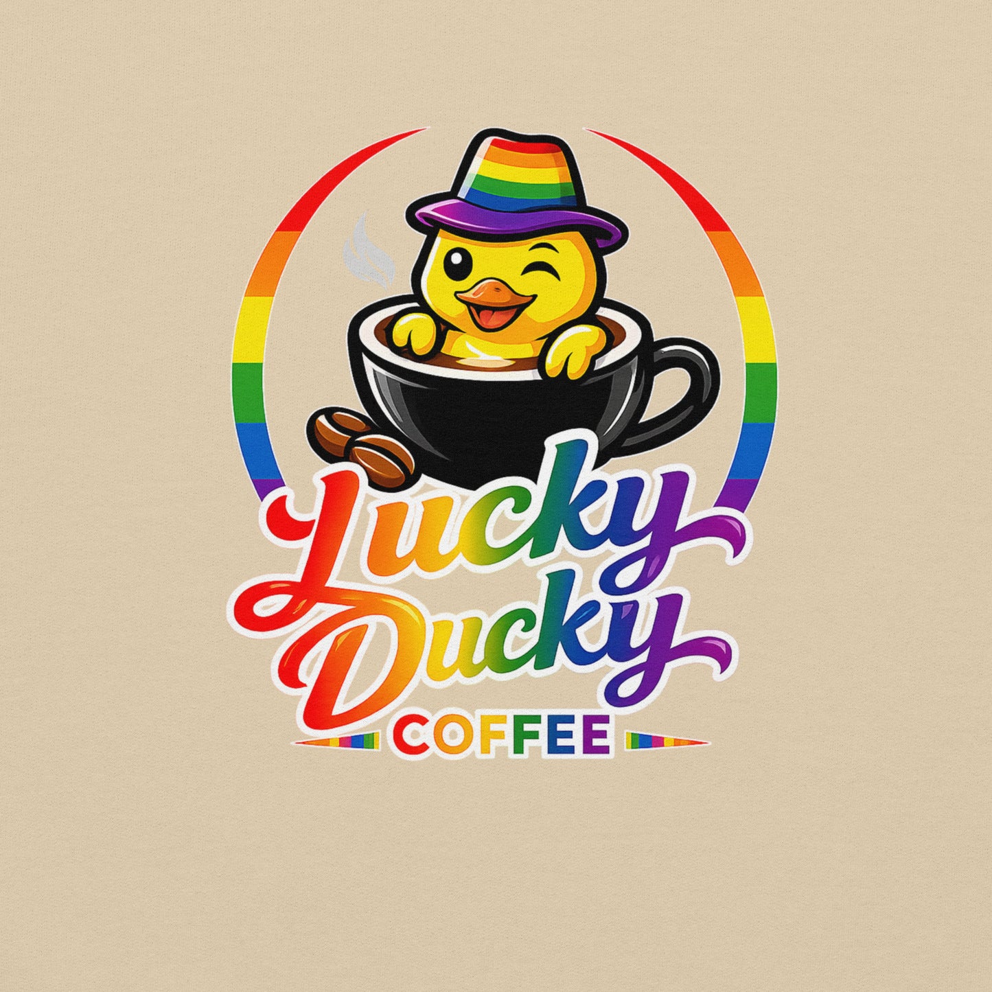 Lucky Ducky Coffee Crew Neck Sweatshirt - Lucky Ducky Coffee - Palm Springs