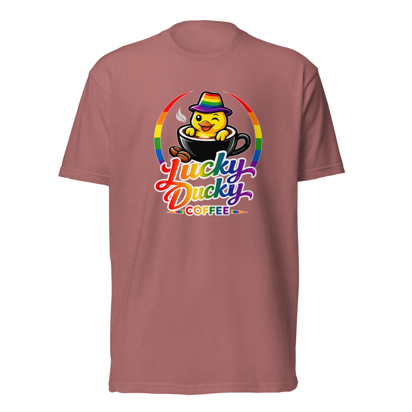 Lucky Ducky Coffee CVC Fitted Tee - Lucky Ducky Coffee - Palm Springs