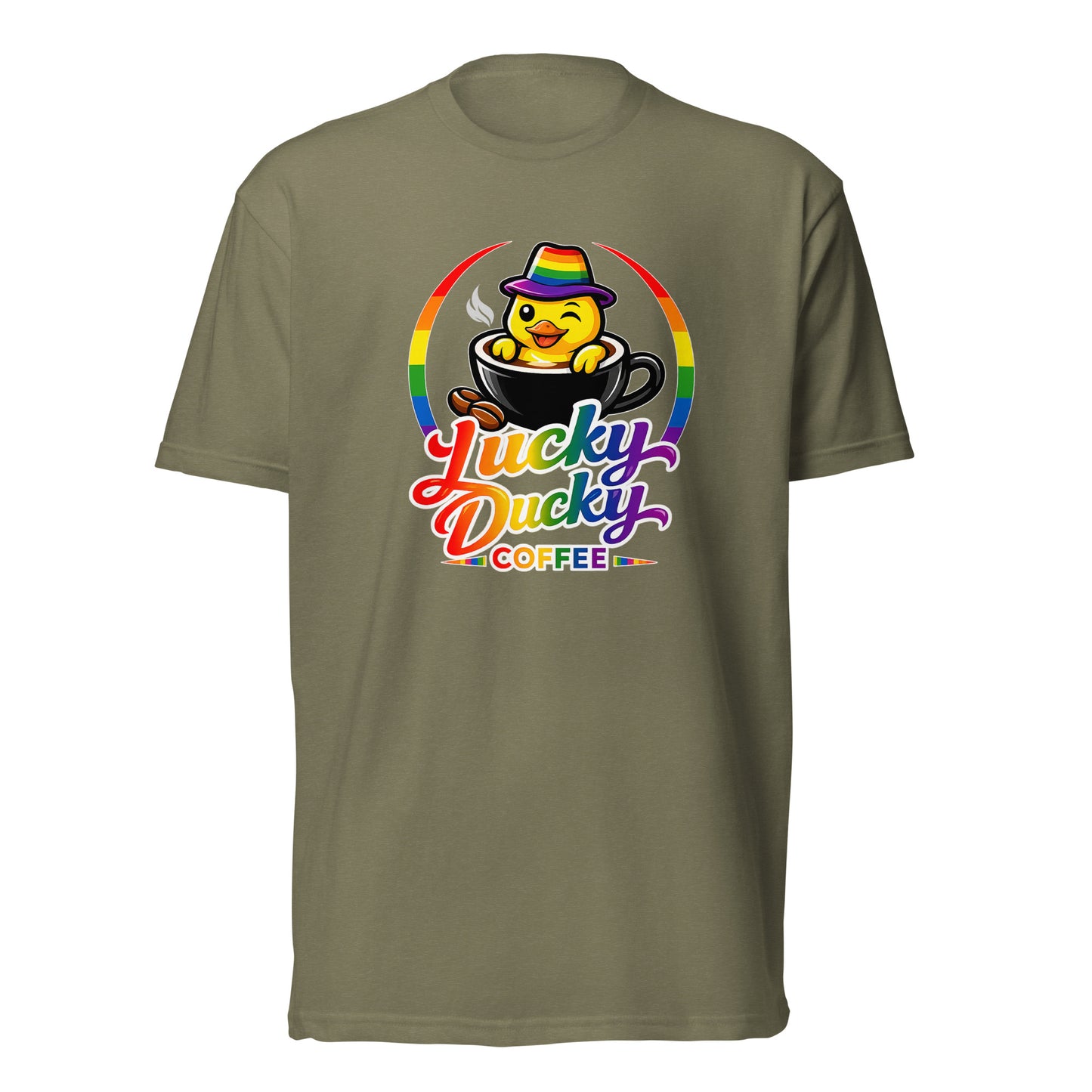 Lucky Ducky Coffee CVC Fitted Tee - Lucky Ducky Coffee - Palm Springs