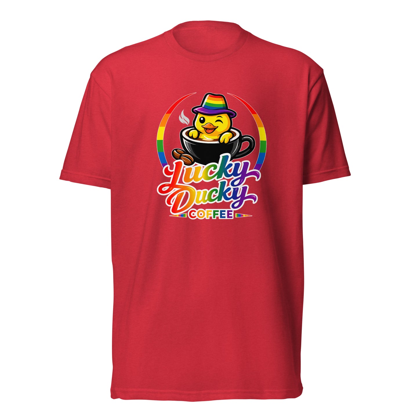 Lucky Ducky Coffee CVC Fitted Tee - Lucky Ducky Coffee - Palm Springs