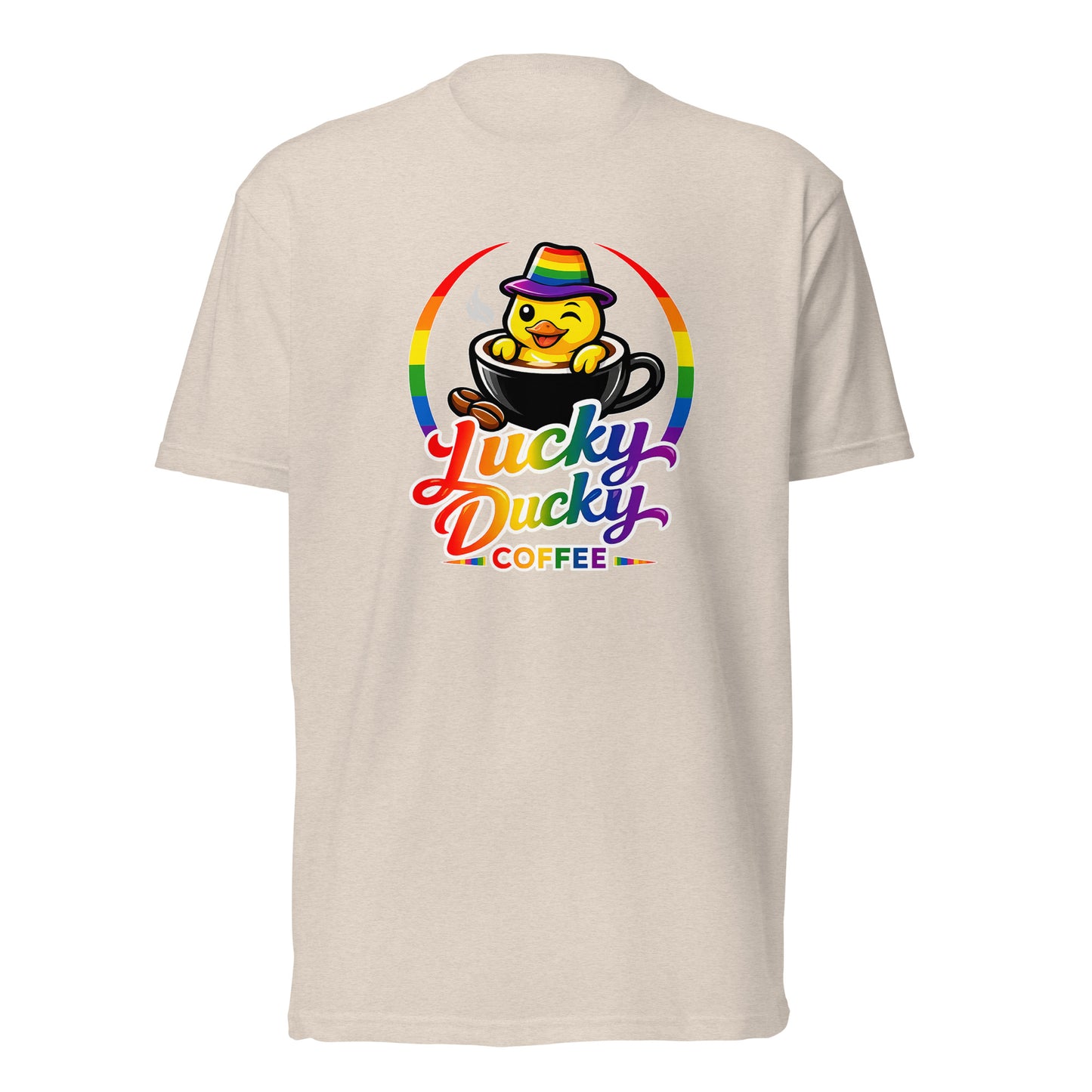 Lucky Ducky Coffee CVC Fitted Tee - Lucky Ducky Coffee - Palm Springs