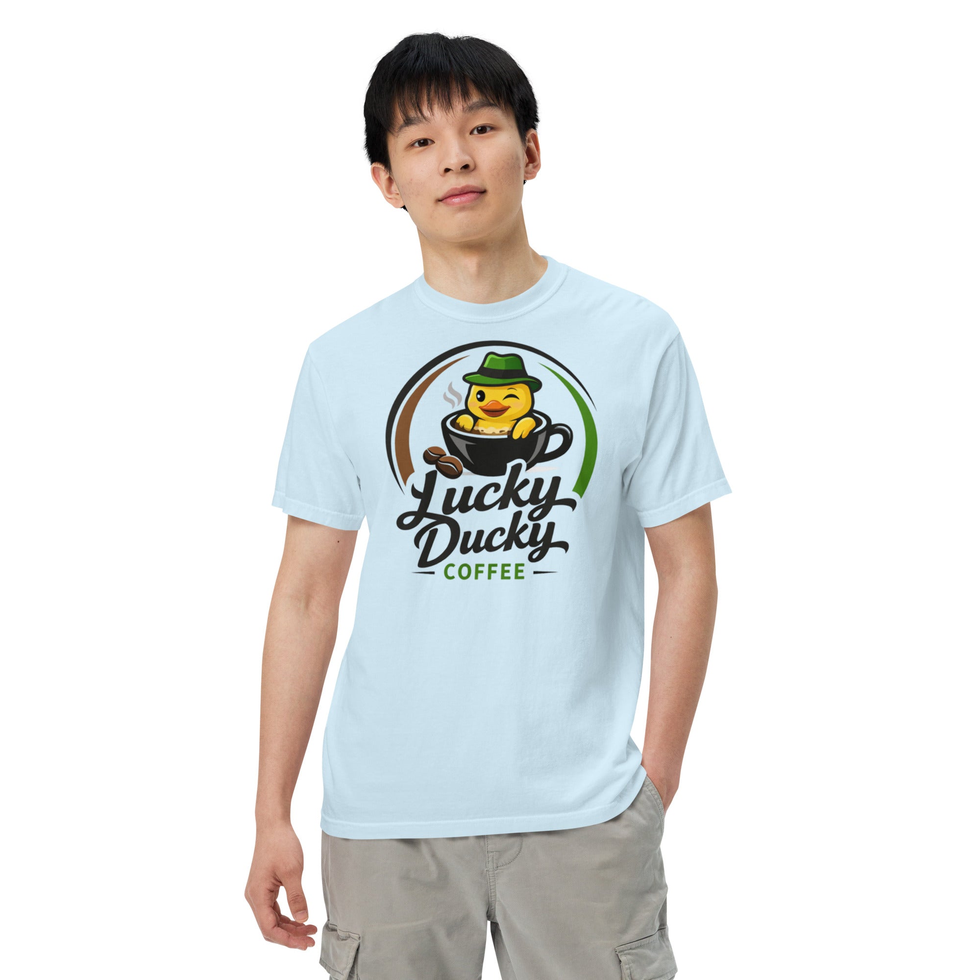 Lucky Ducky Garment-Dyed Heavyweight Tee - Lucky Ducky Coffee - Palm Springs