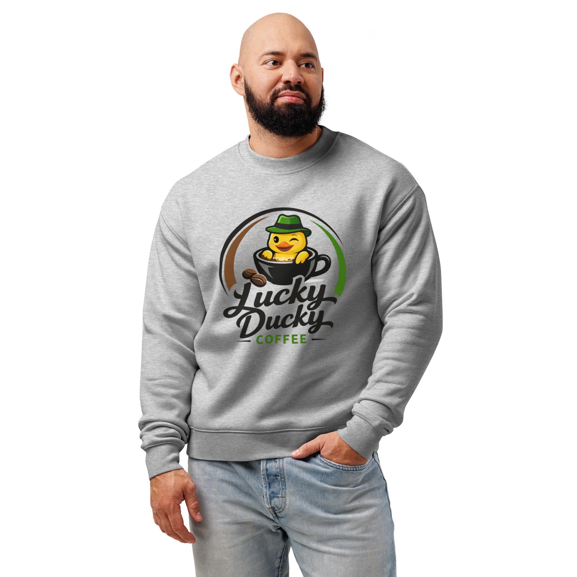 Lucky Ducky Relaxed Crew Sweatshirt - Lucky Ducky Coffee - Palm Springs