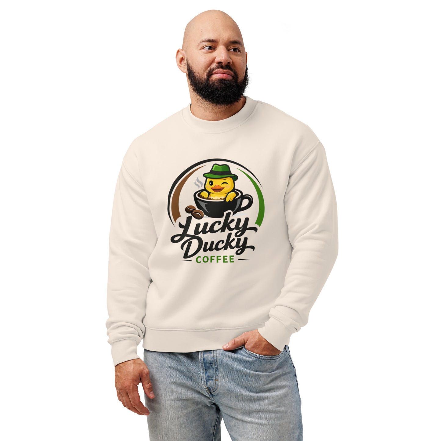 Lucky Ducky Relaxed Crew Sweatshirt - Lucky Ducky Coffee - Palm Springs