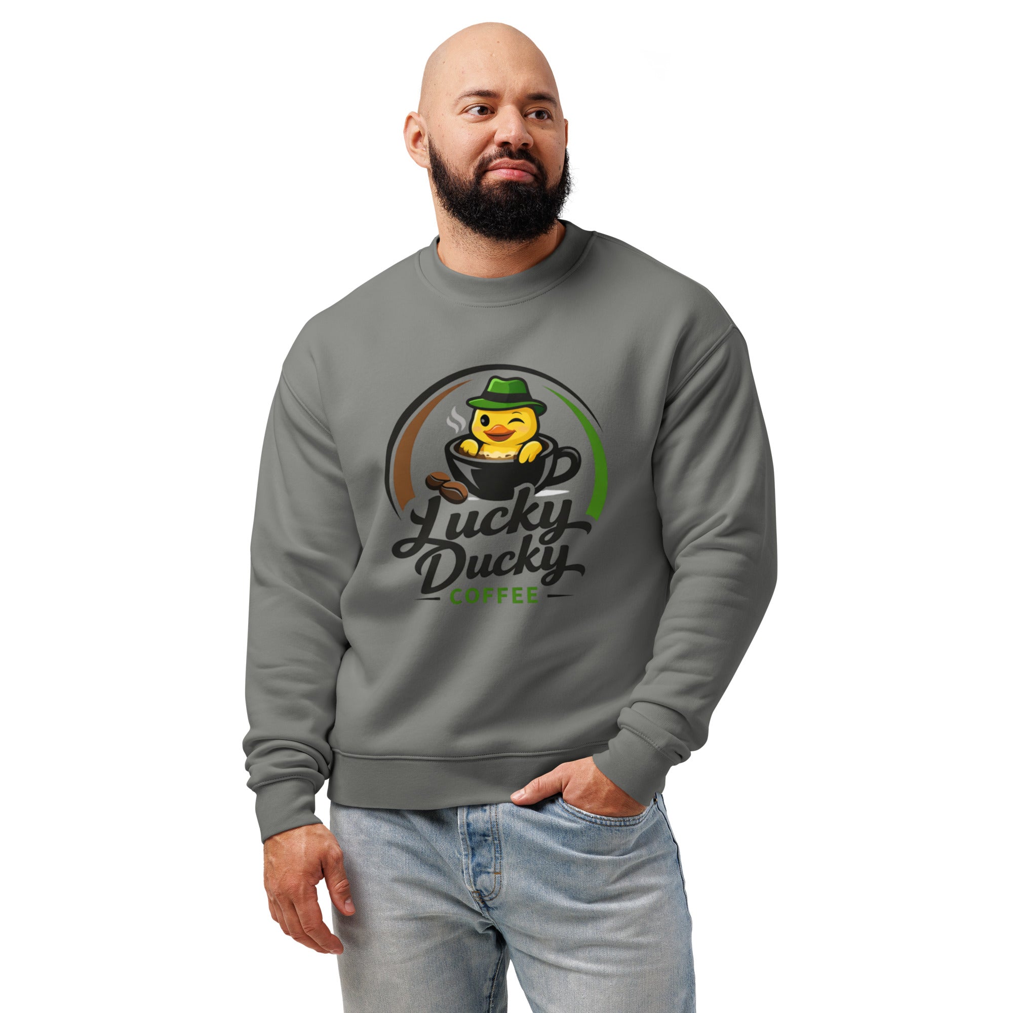 Lucky Ducky Relaxed Crew Sweatshirt - Lucky Ducky Coffee - Palm Springs