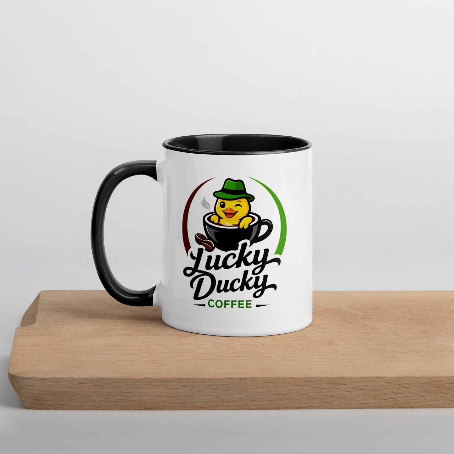 Lucky Ducky Black Accent Ceramic Mug - Lucky Ducky Coffee - Palm Springs