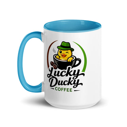 Lucky Ducky Light Blue Accent Ceramic Mug - Lucky Ducky Coffee - Palm Springs