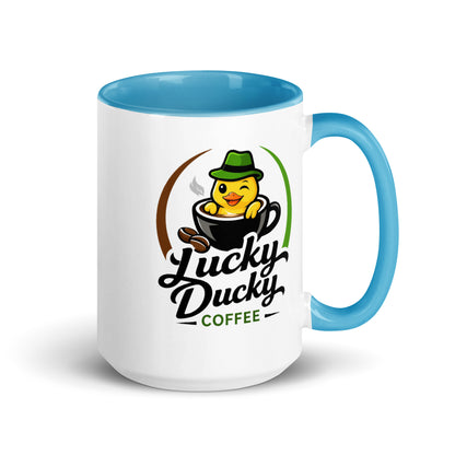 Lucky Ducky Light Blue Accent Ceramic Mug - Lucky Ducky Coffee - Palm Springs