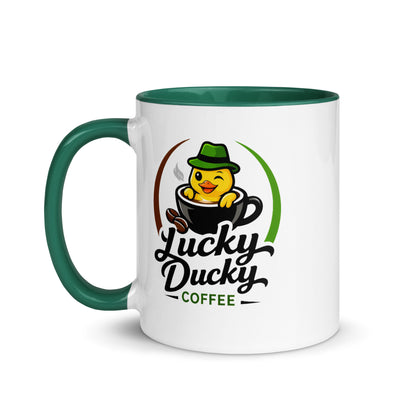 Lucky Ducky Dark Green Accent Ceramic Mug - Lucky Ducky Coffee - Palm Springs