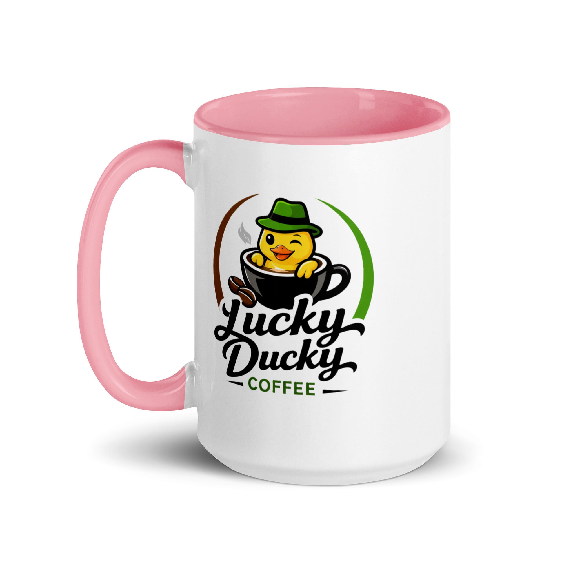 Lucky Ducky Pink Accent Ceramic Mug - Lucky Ducky Coffee - Palm Springs