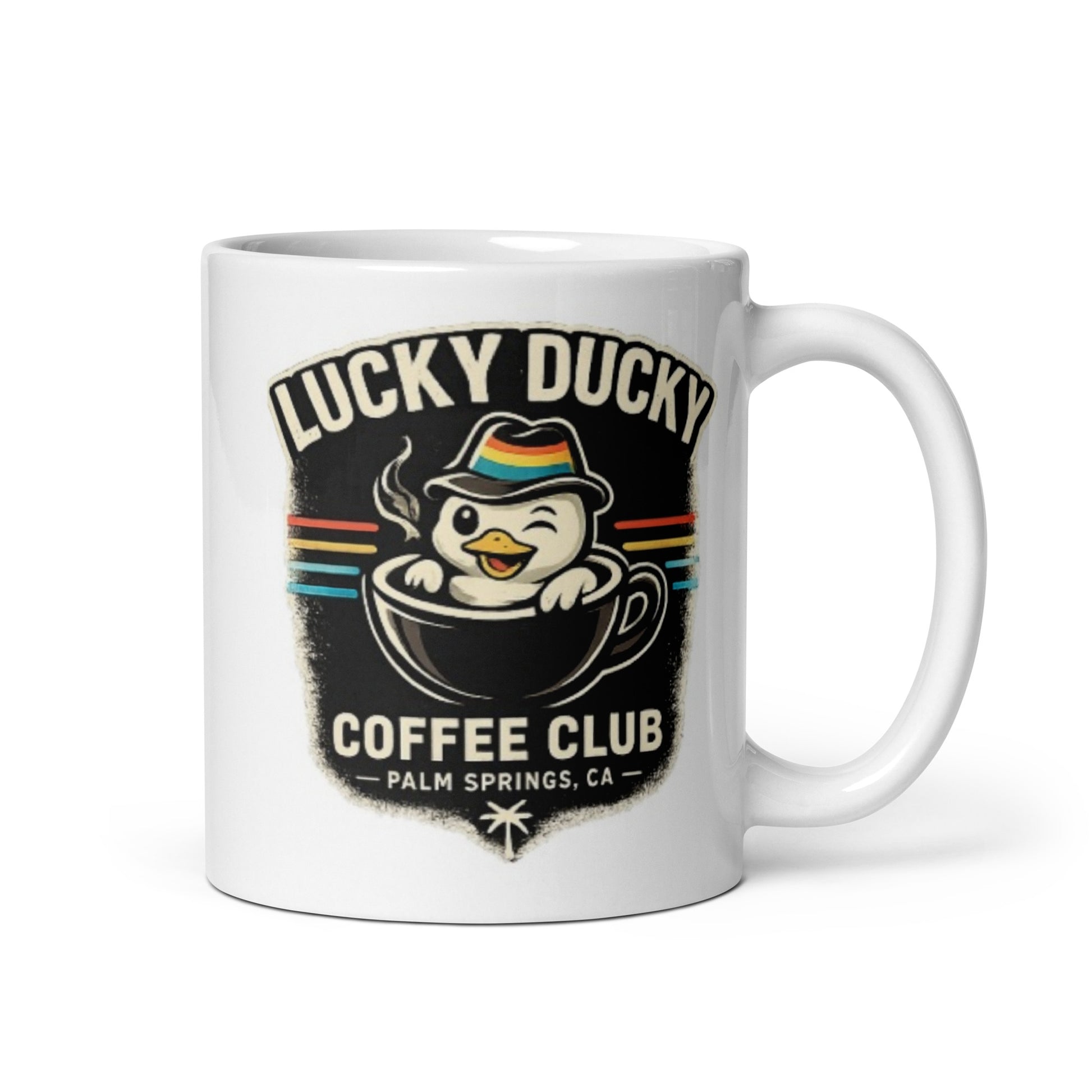 Lucky Ducky Palm Springs Ceramic Coffee Mug - Lucky Ducky Coffee - Palm Springs